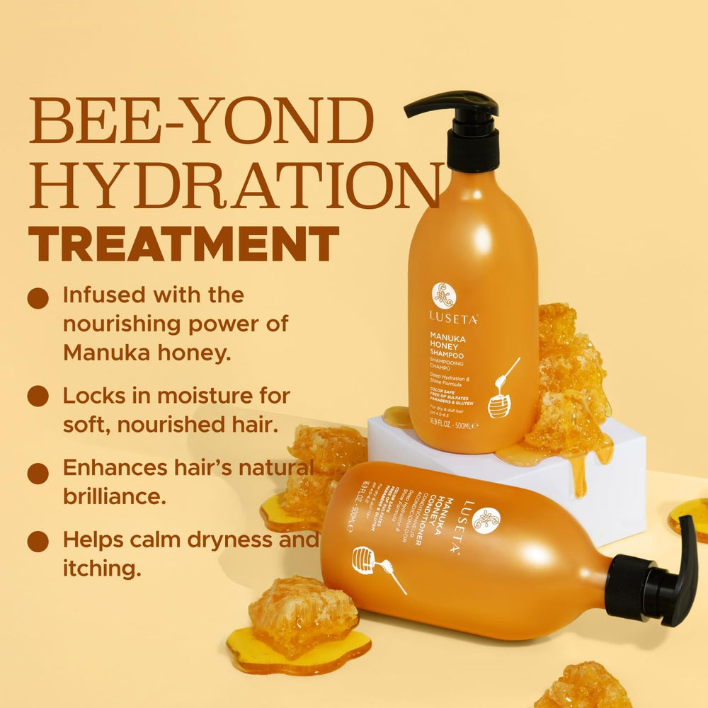 Luseta Manuka Honey Conditioner bottle front for smooth, hydrated hair.