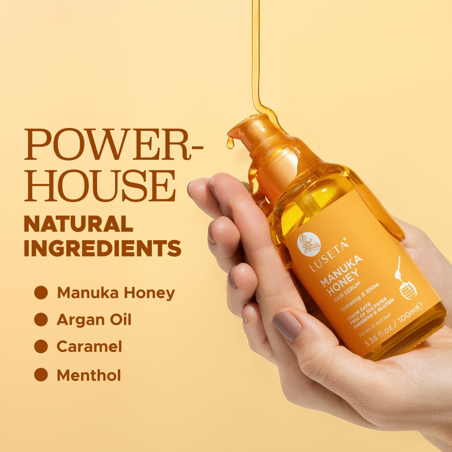 Luseta Manuka Honey Hair Oil adds visible shine to hair.