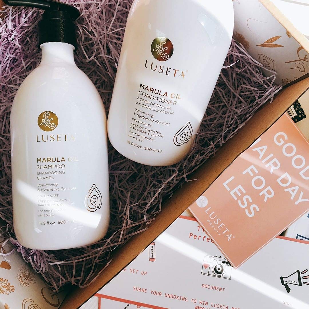 Luseta Marula Oil frizz control and silky finish on hair.