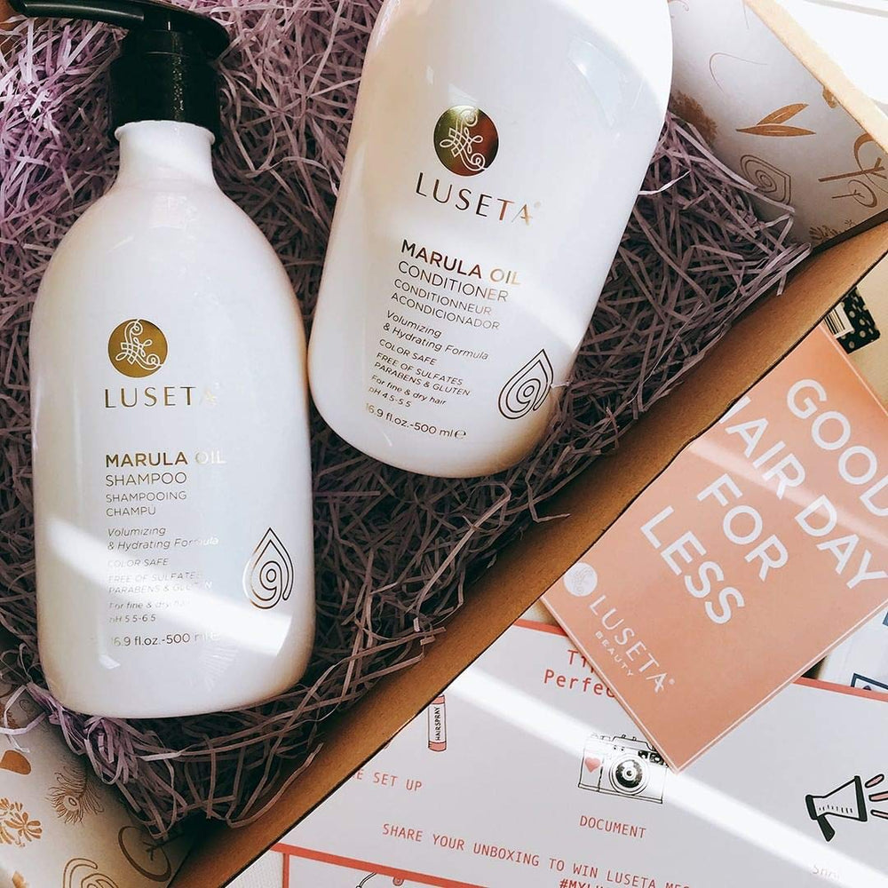Luseta Marula Oil frizz control and silky finish on hair.