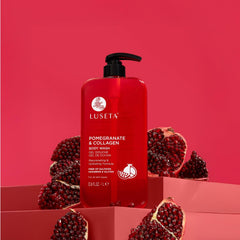 Luseta pomegranate body wash foaming lather delivers rich refreshing wash