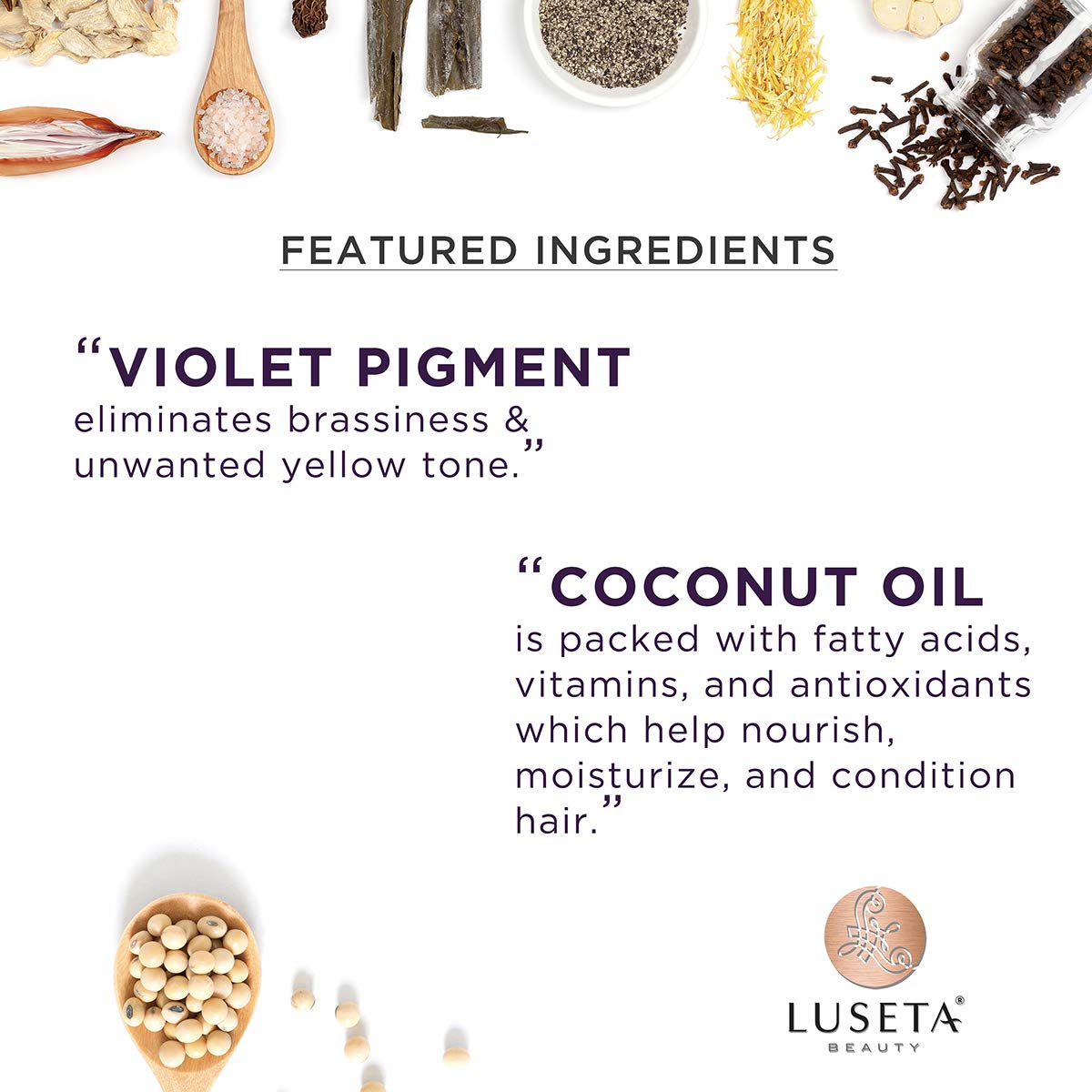 Luseta Purple Conditioner texture close-up showing rich hydrating formula