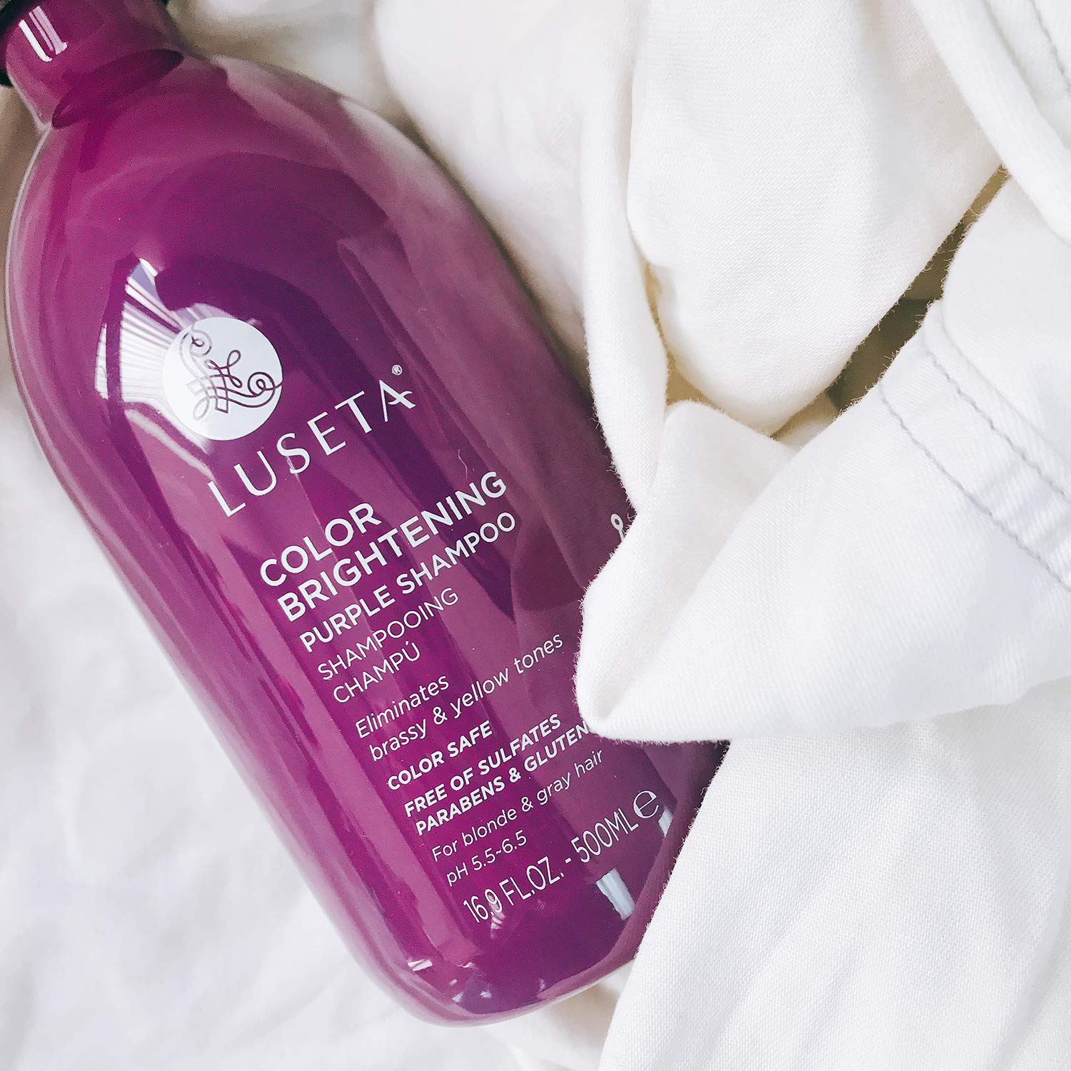 Luseta Purple Shampoo gray hair tone correction for a cooler, vibrant look.
