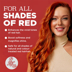 Luseta red conditioner bottle emphasizes color-treated care.