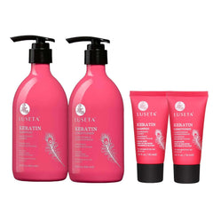 L LUSETA Shampooing kératine sur bouteille, cheveux renforcés et brillants