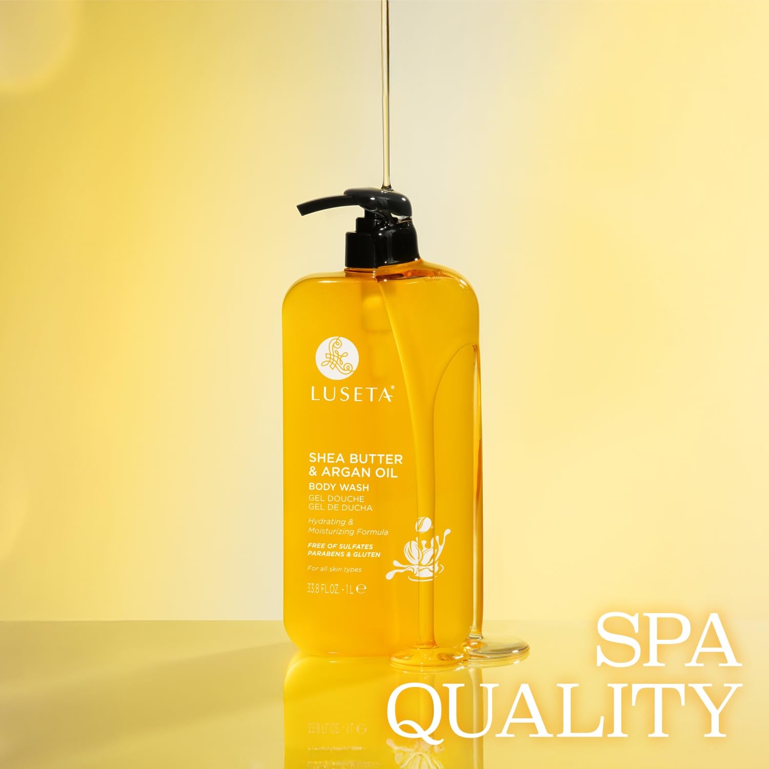 Luseta Shea Butter Argan Oil Body Wash natural ingredients highlight nourishing care