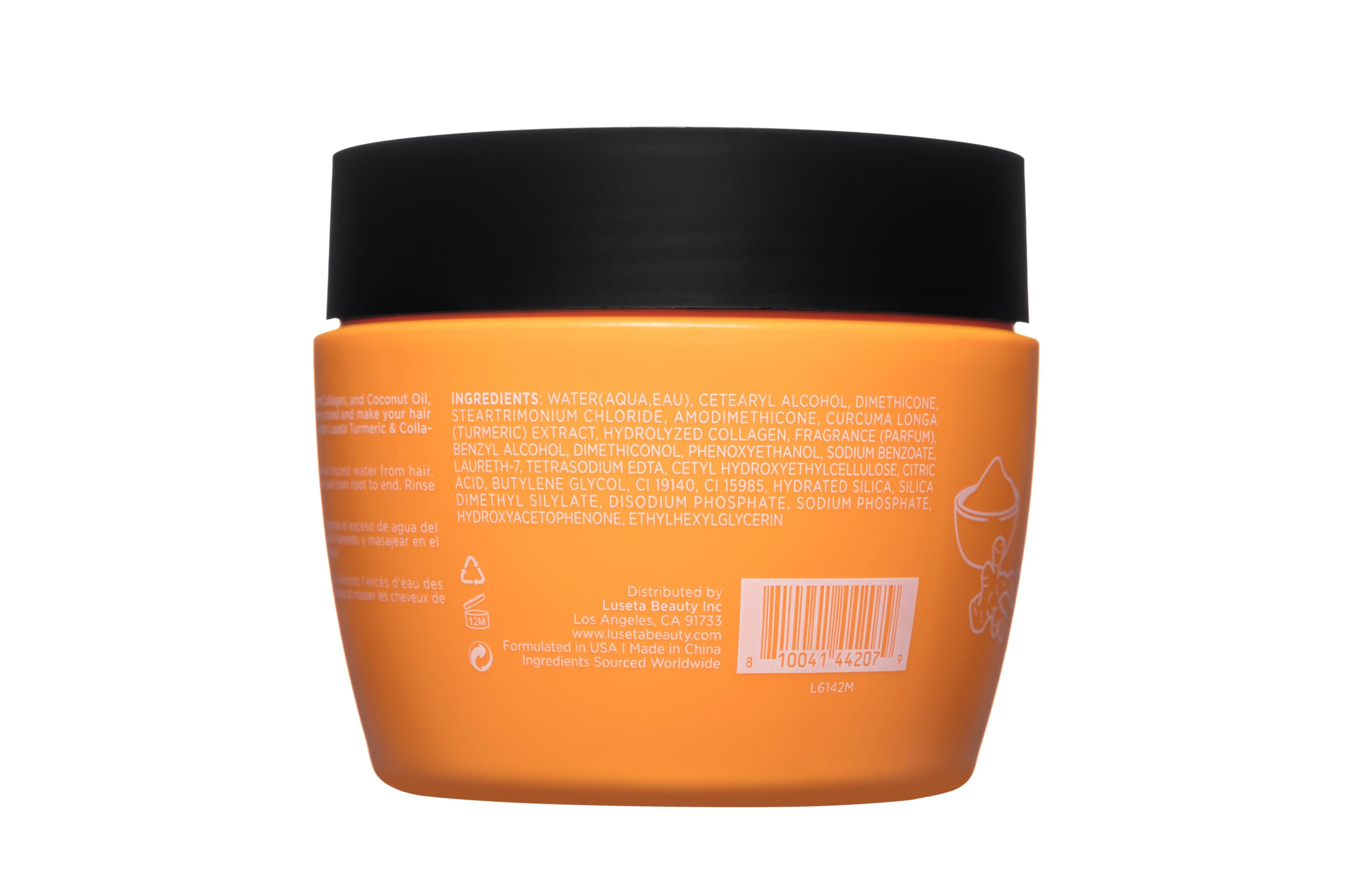 Luseta sulfate-free badge emphasizes gentle cleansing.