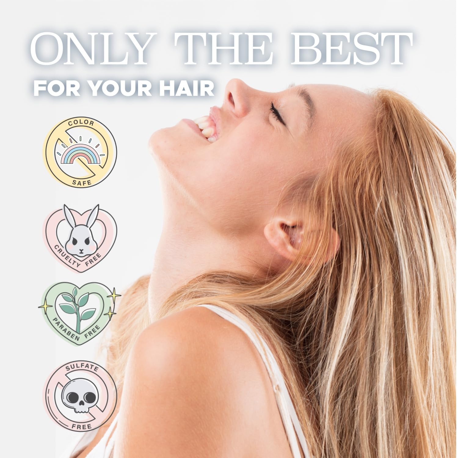 Luseta sulfate-free and paraben-free badge for clean care