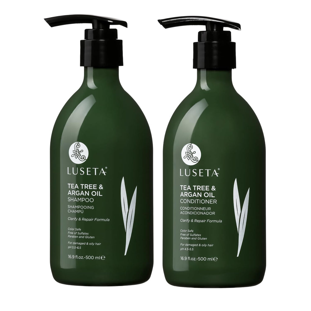 Luseta Tea Tree Shampoo bottle for oily hair cleansing and refreshing scalp