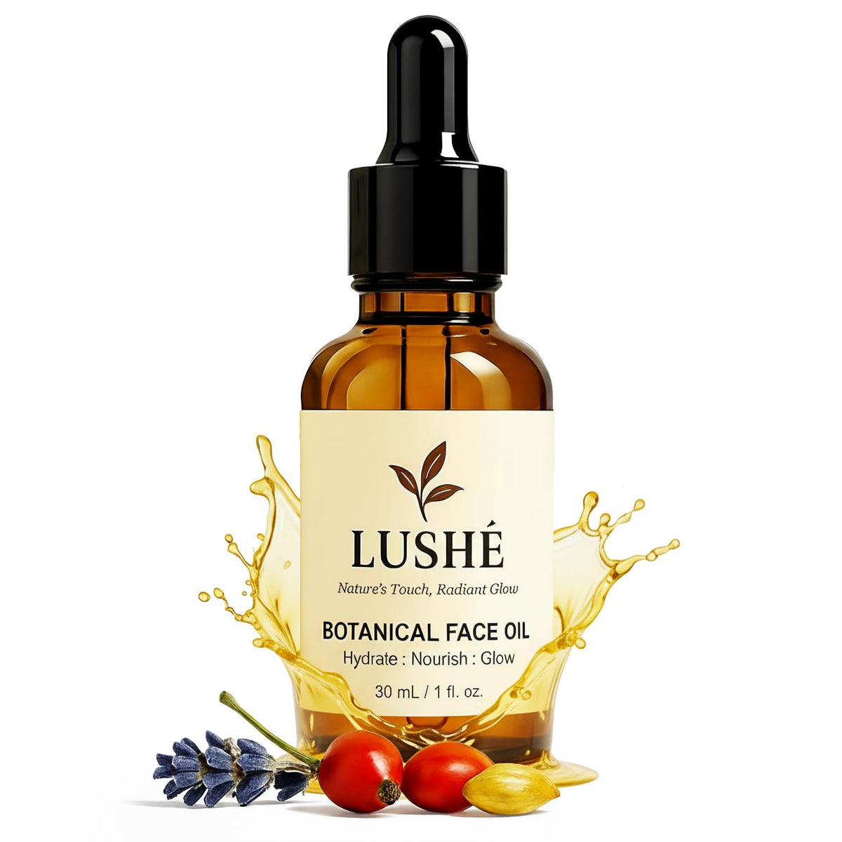 LusheCare LUSHÉ Vitamin E Face Oil bottle for lightweight hydration