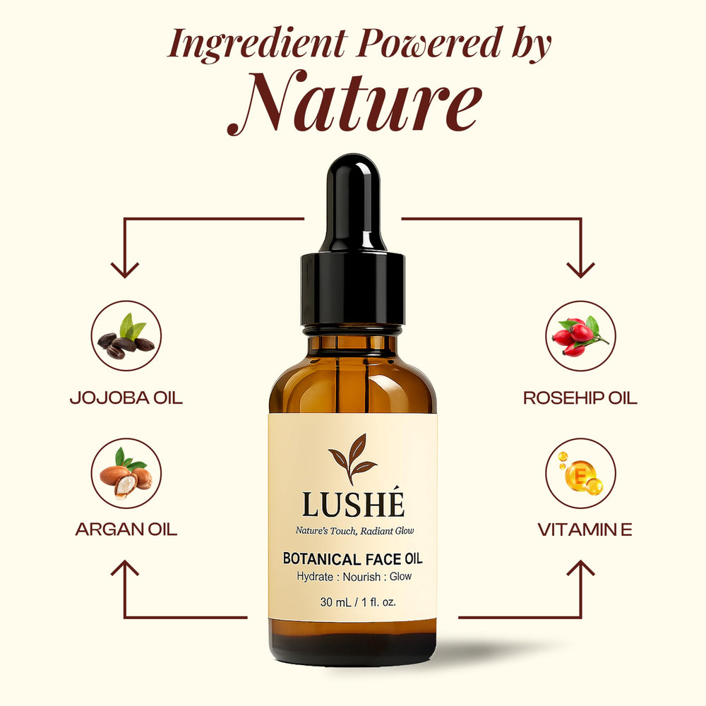LusheCare LUSHÉ Vitamin E Oil on skin showing dewy finish