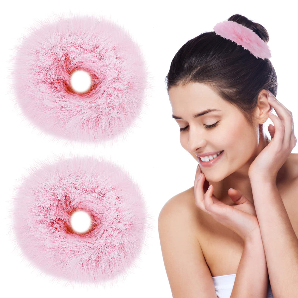 Lusofie pink pompom hair tie in gift-ready packaging