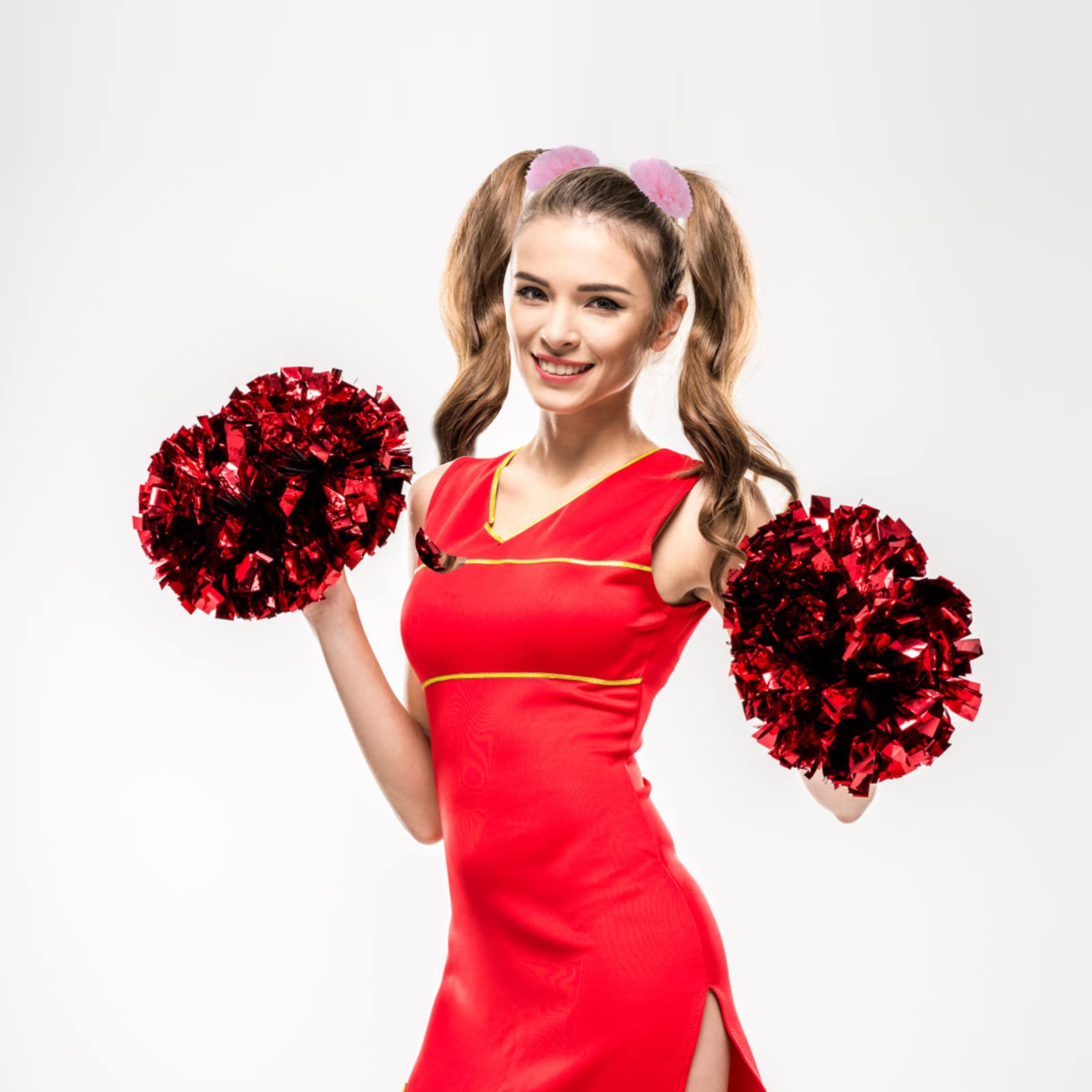 Lusofie pink pompom hair tie ideal for stage performances