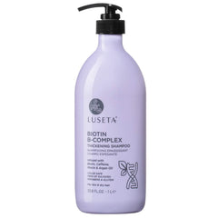 L LUSETA Biotin B-Complex shampoo bottle nourishes hair for potential growth