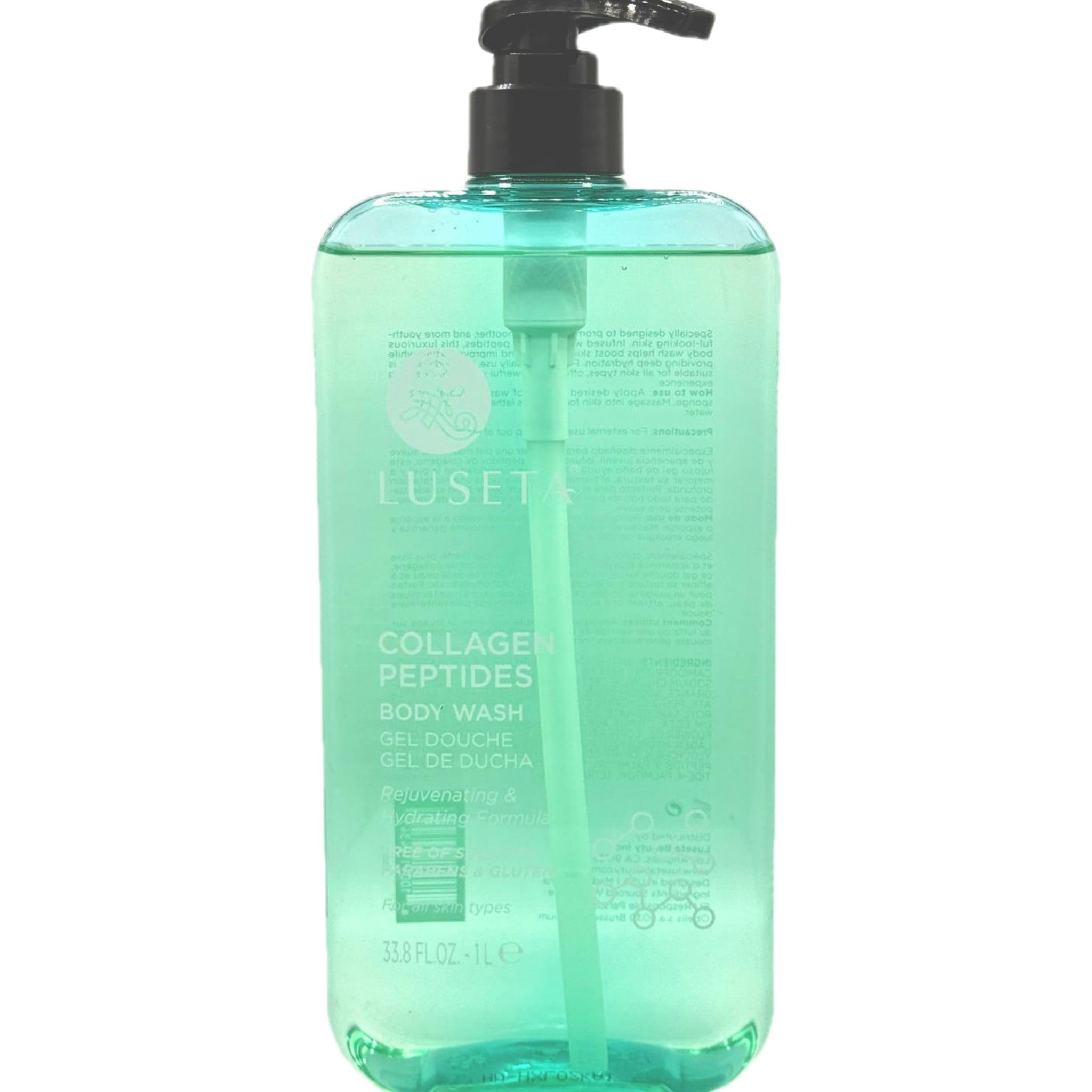Luseta Collagen Peptides Body Wash with pump dispenser offers easy daily cleansing and hydration