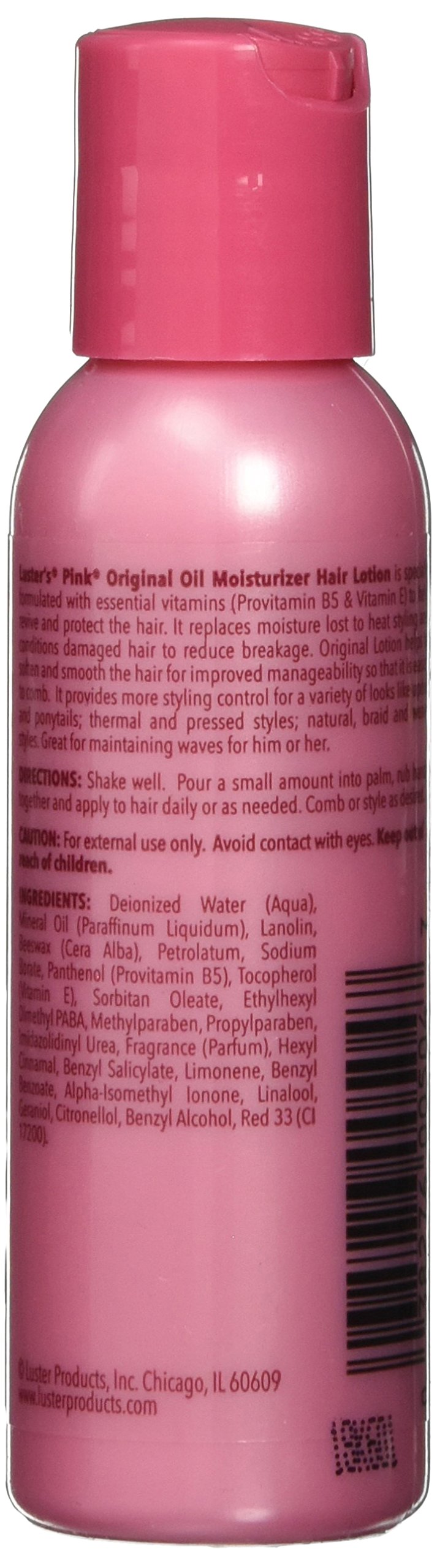 Luster's Pink Oil Moisturizer in use to smooth and manage medium to coarse textures.