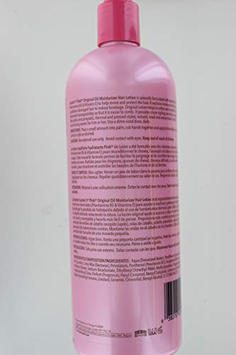 Luster's Pink Oil Moisturizer size label aids quick selection and purchase.