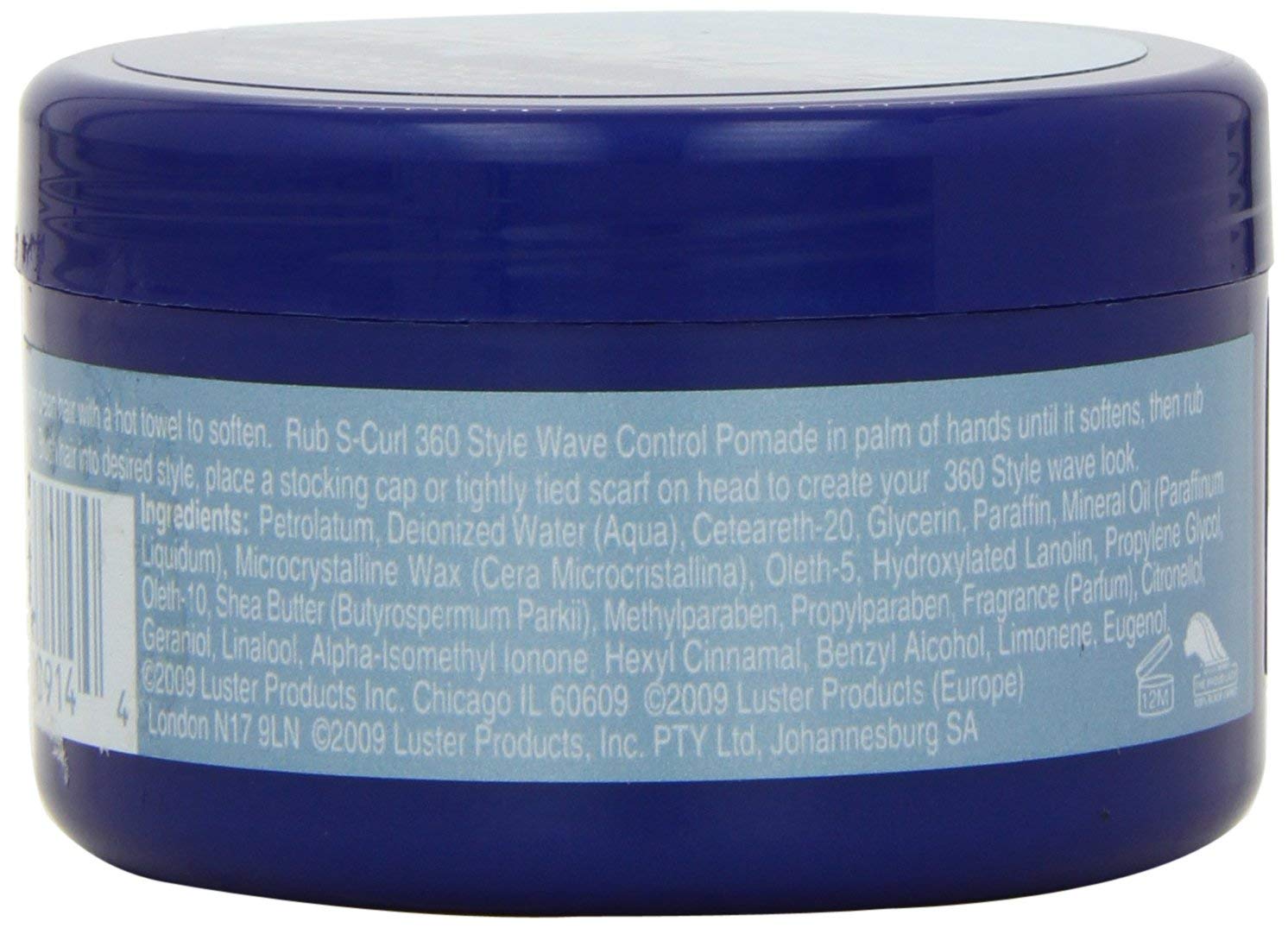 Hair with defined waves after using Luster's S-Curl 360 Wave Control Pomade