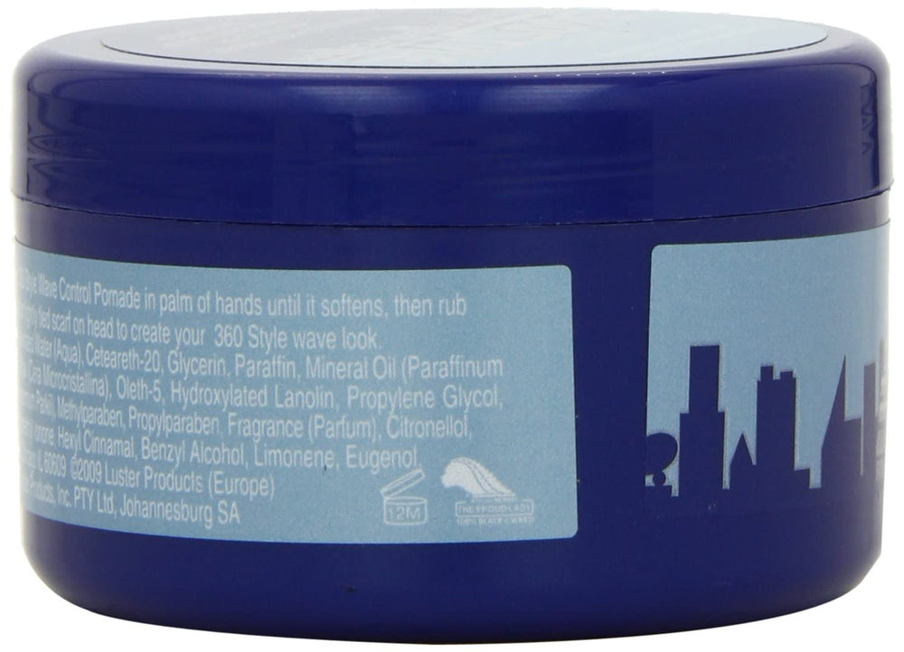 Hands applying Luster's S-Curl 360 Wave Control Pomade for quick styling