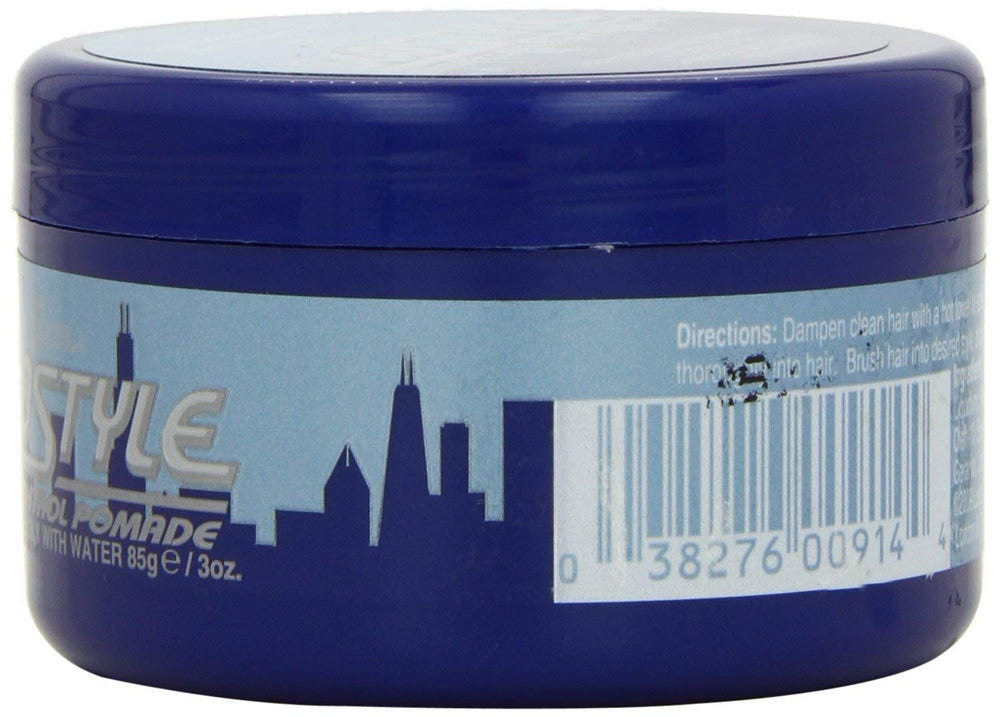 Closeup of ingredients for Luster's S-Curl 360 Wave Control Pomade quality formula