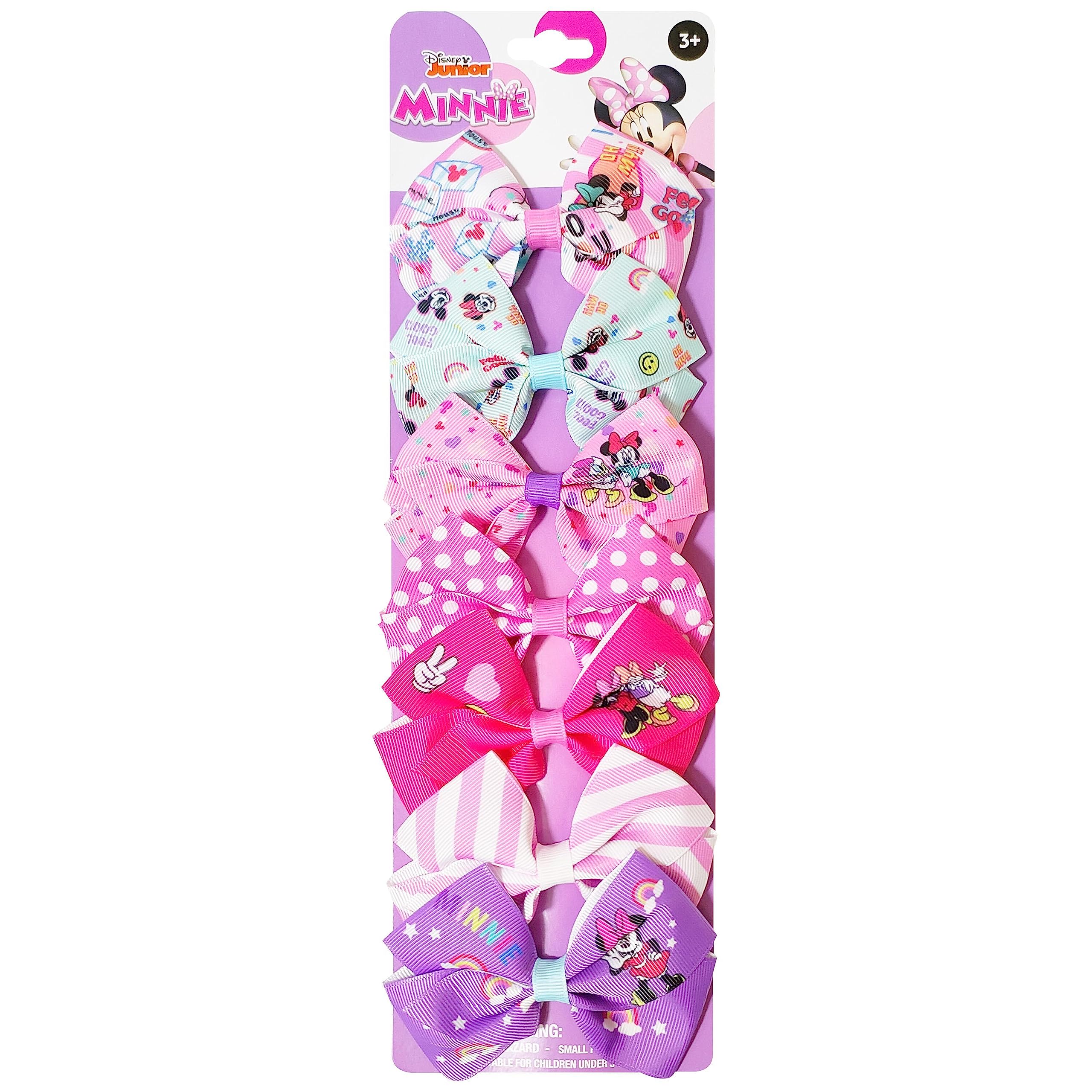 Luv Her Disney Minnie Mouse bows on card for quick, colorful styling.