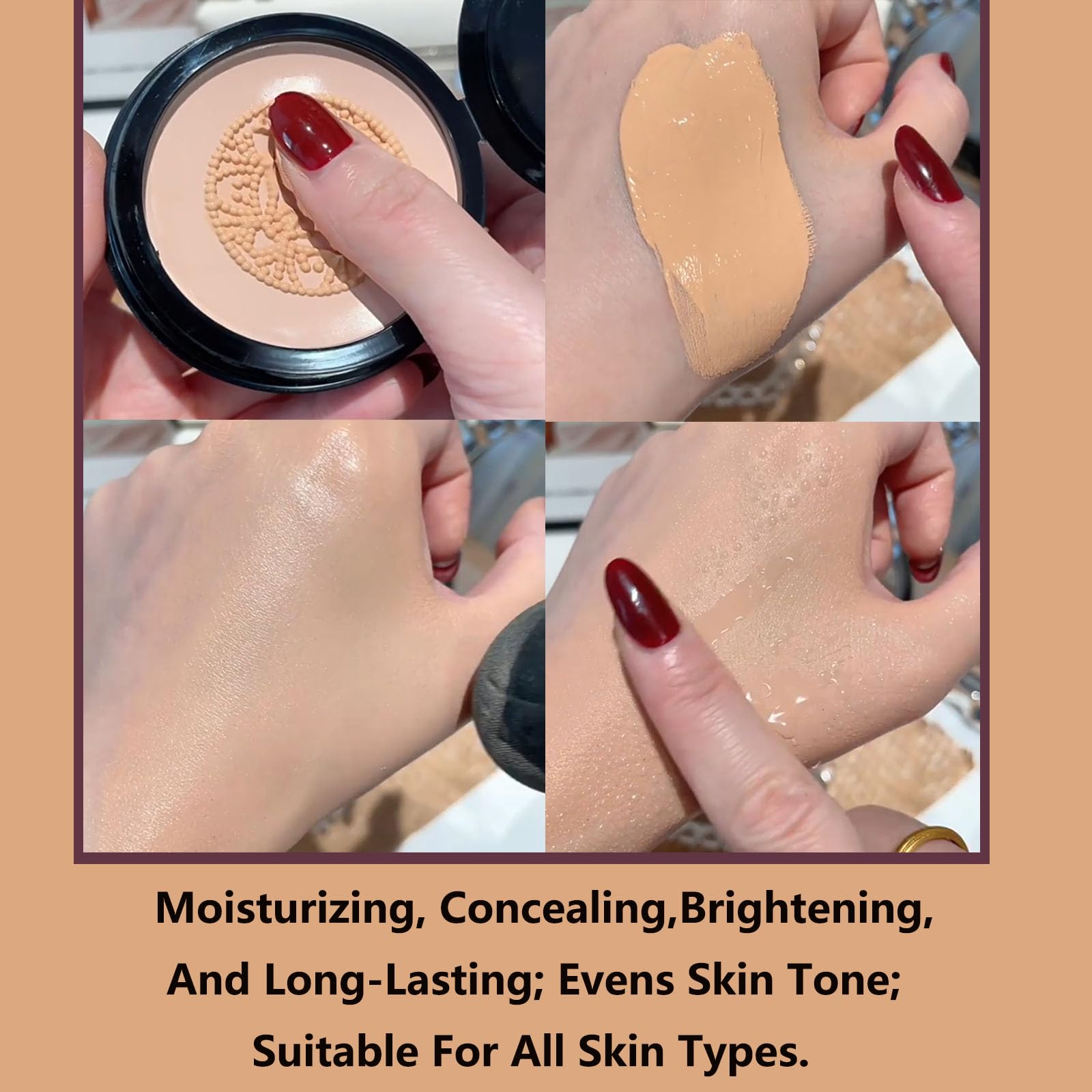 Brunet Brown shade swatch on Luvie Glow Foundation Cushion for medium to deep tones.