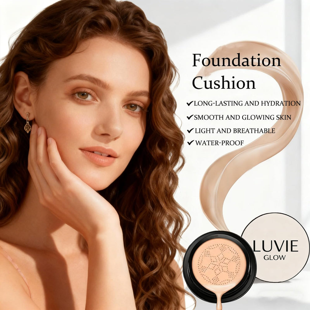 Luvie Glow Foundation Cushion elastic-film smoothing texture with reliable coverage.