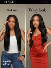 LUVME 7-piece clip-in set 110g for 16–24 inch fullness and length.