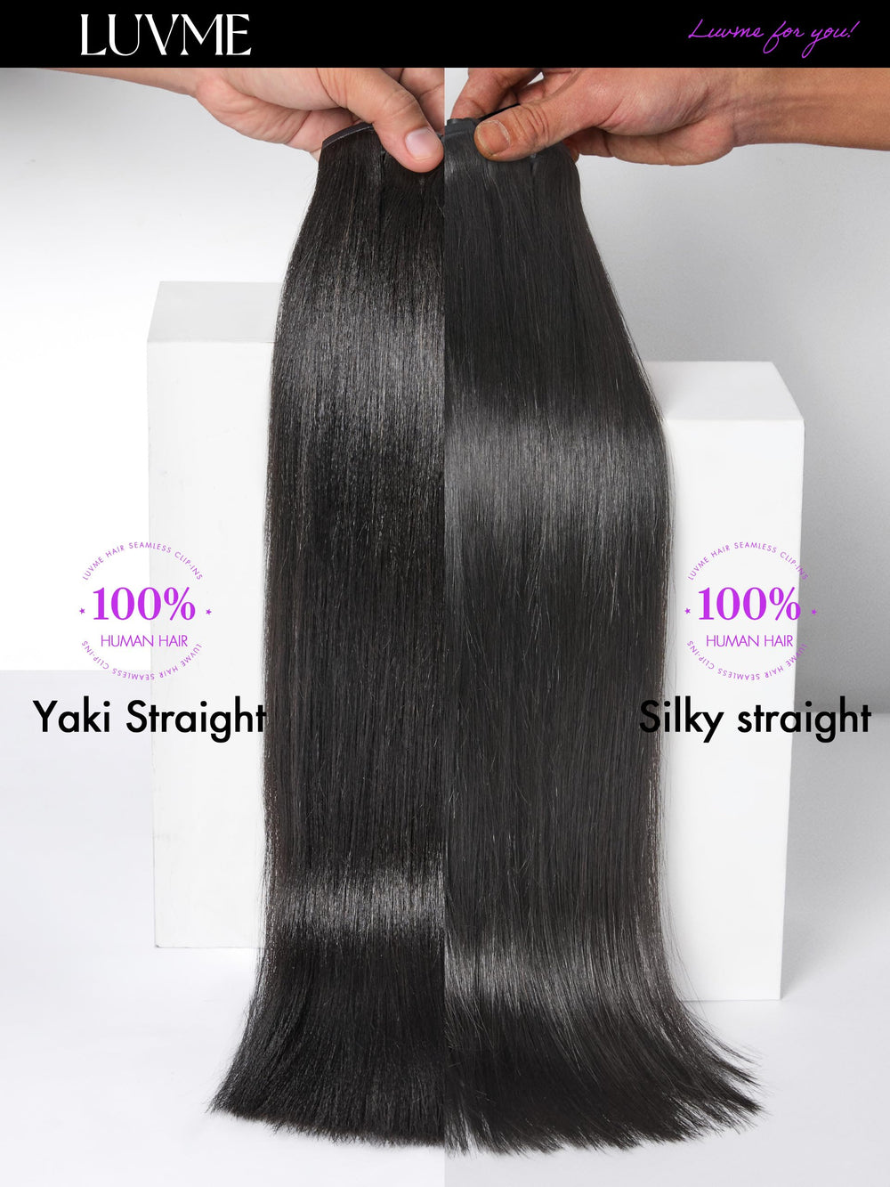 LUVME care guide image for durable wear of clip-in extensions.
