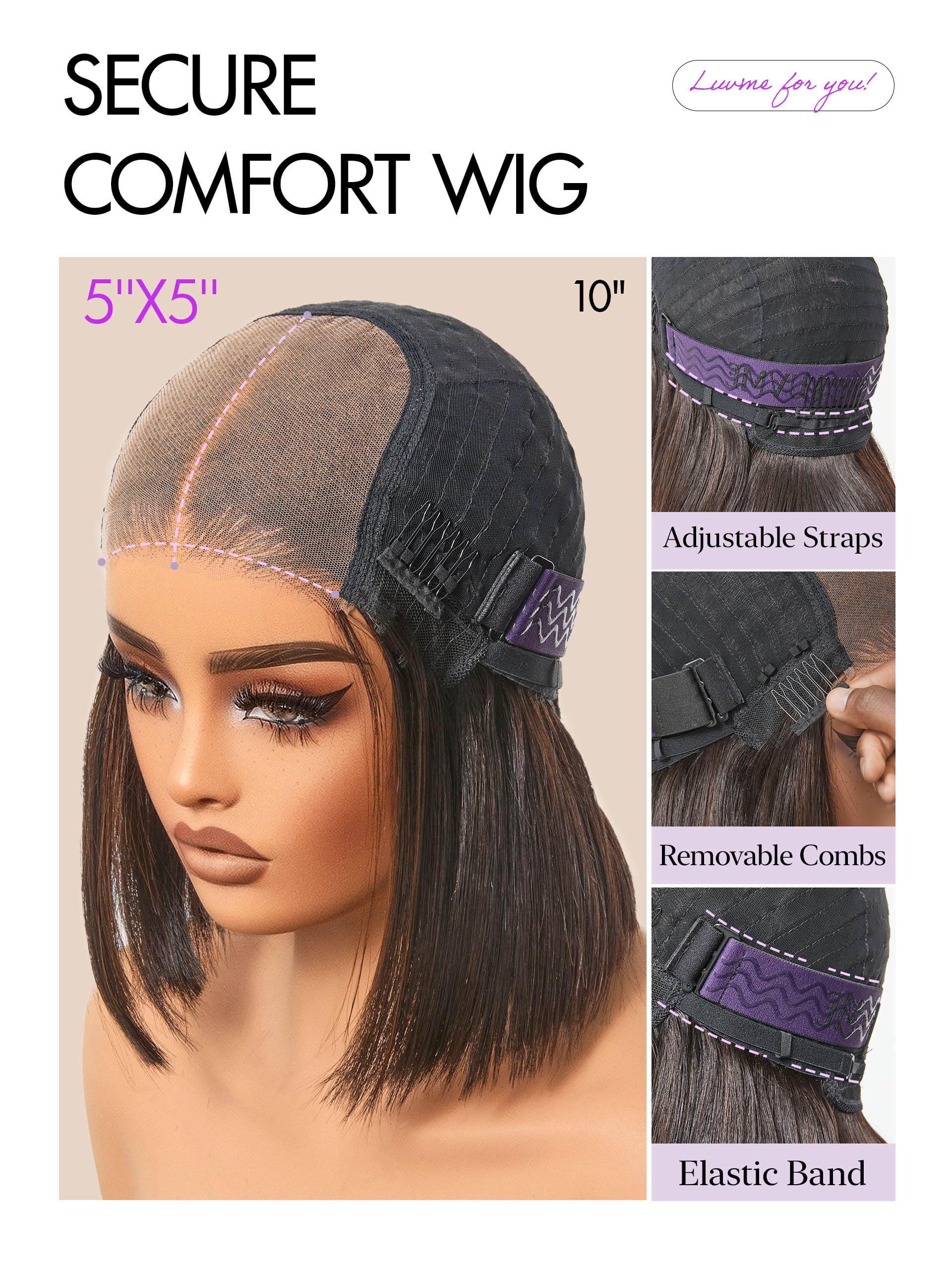 LUVME HAIR 100% human hair allows heat styling and natural movement.