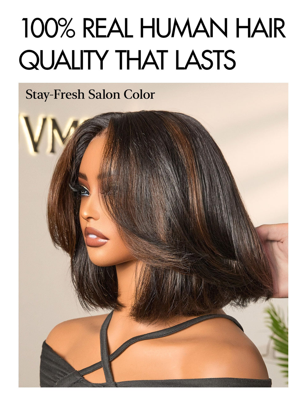 LUVME HAIR 5X5 layered bob back view demonstrates stacked layers and natural fall.