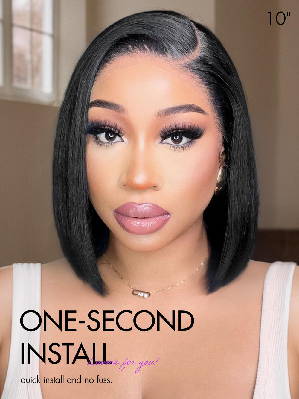 LUVME HAIR bob wig showcasing glueless design for easy wear