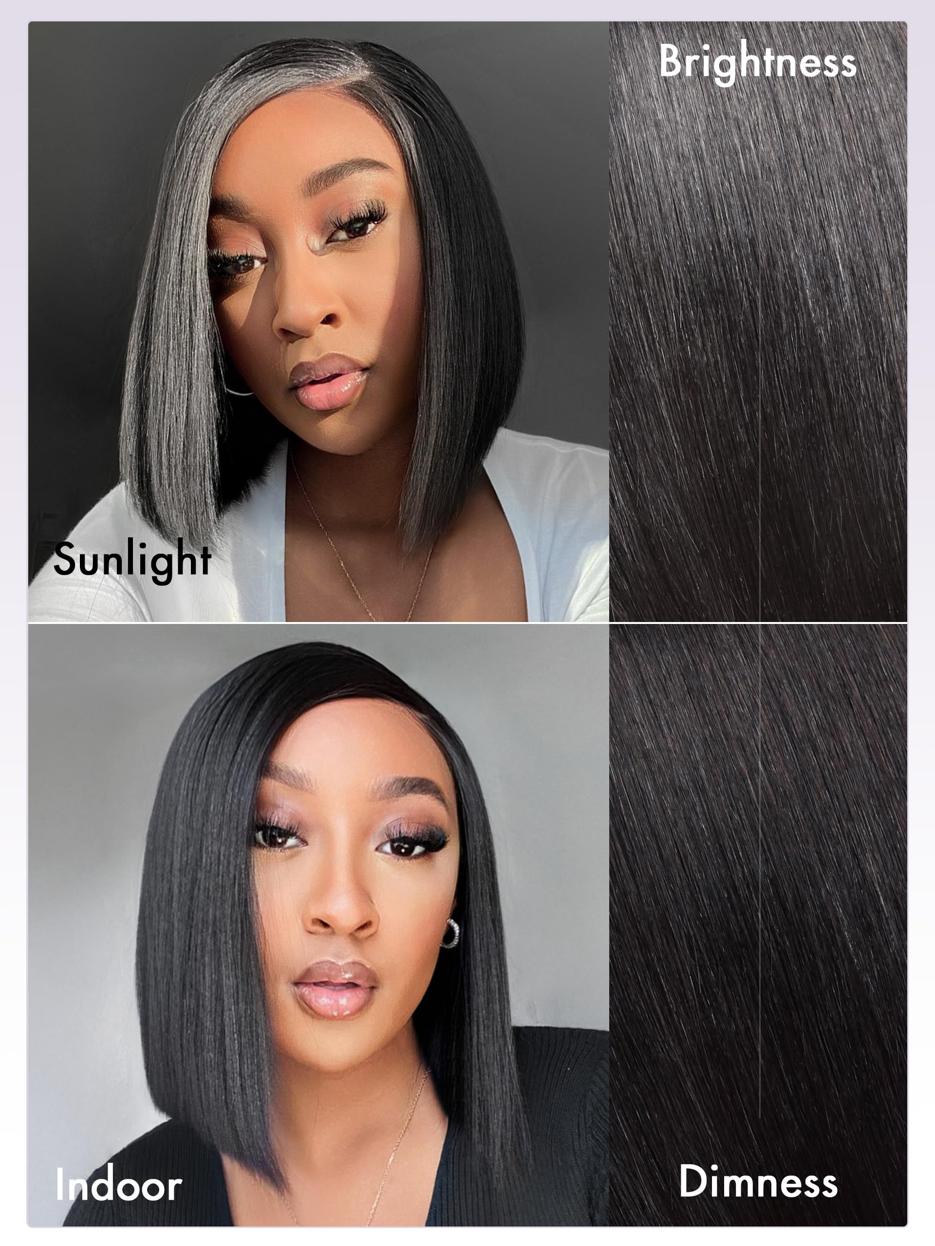 LUVME HAIR bob wig in short blunt cut for chic daily styling