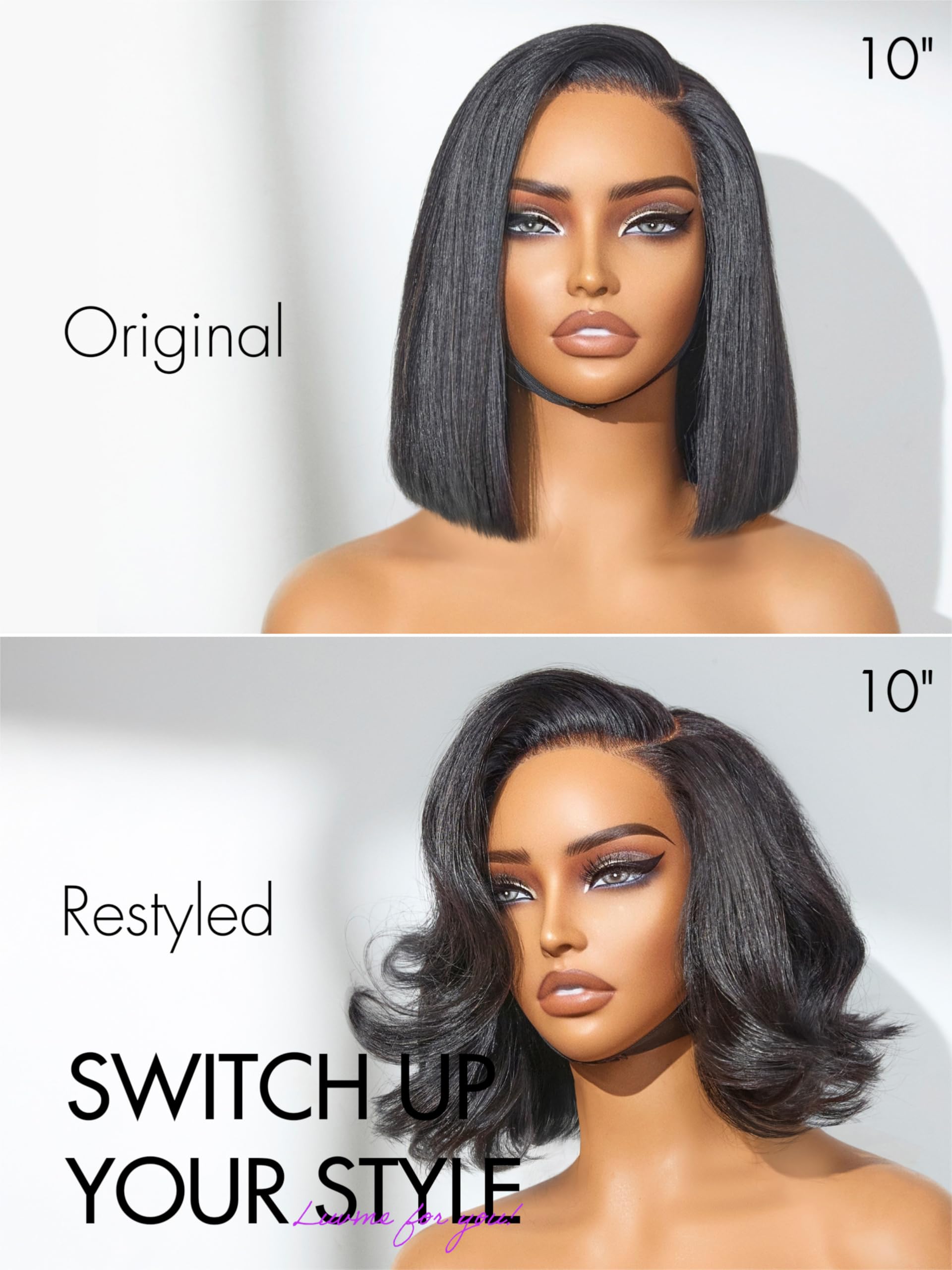 LUVME HAIR bob wig has a soft cap for all-day comfort