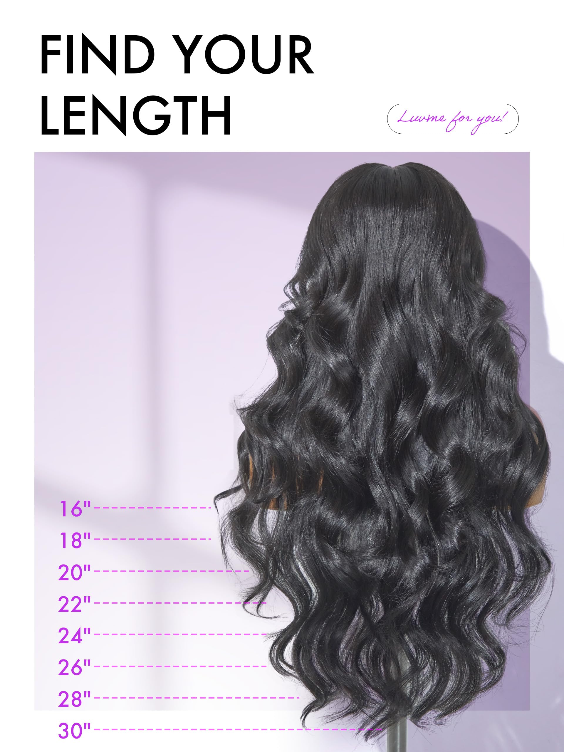 LUVME HAIR long black wig silhouette for versatile looks