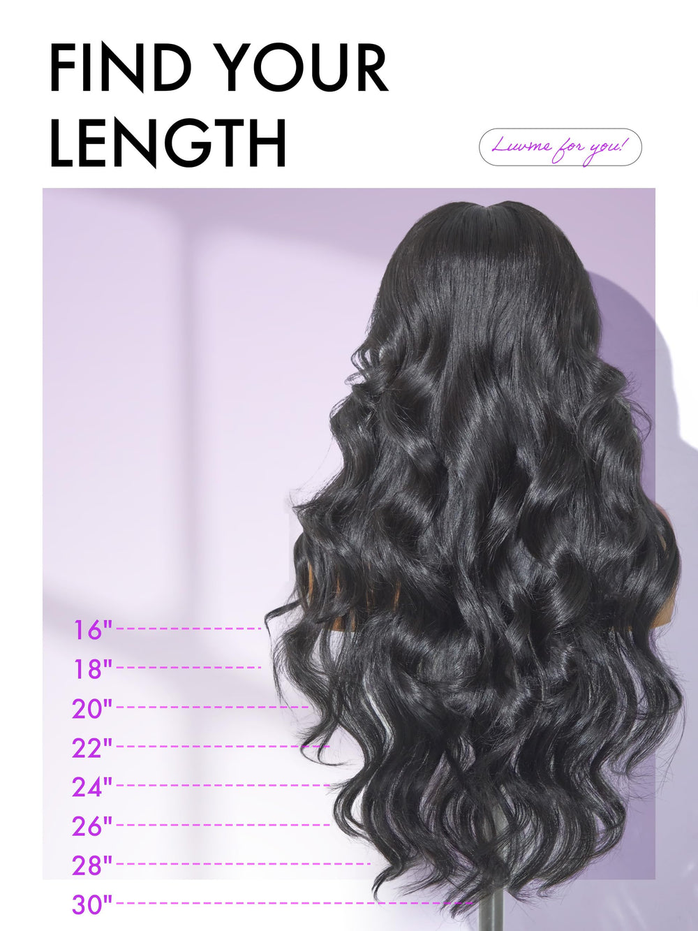 LUVME HAIR long black wig silhouette for versatile looks