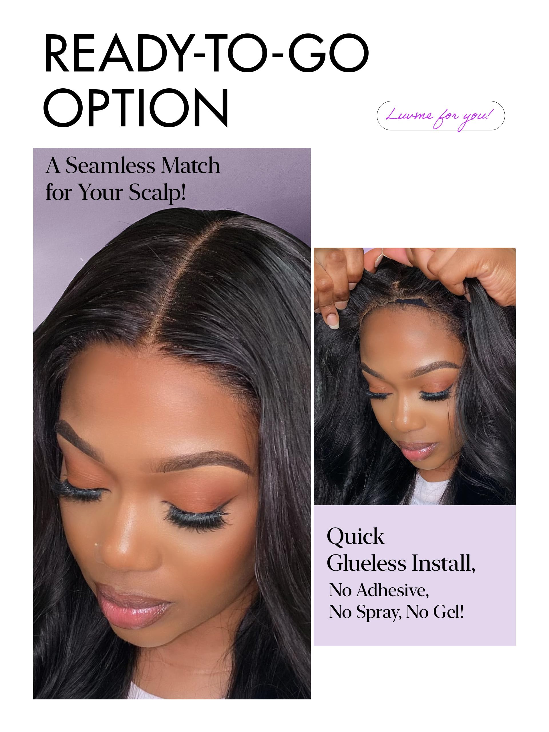 LUVME HAIR Neck length wavy wig ideal for everyday outfits.