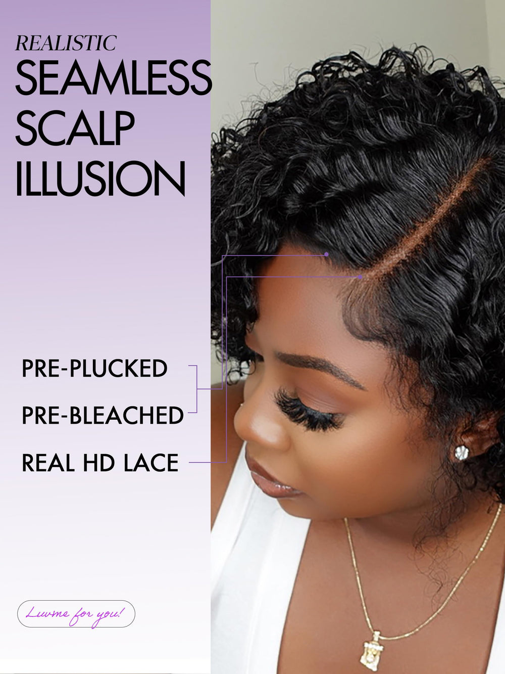 LUVME HAIR pre-cut lace closure enables ready-to-wear styling.