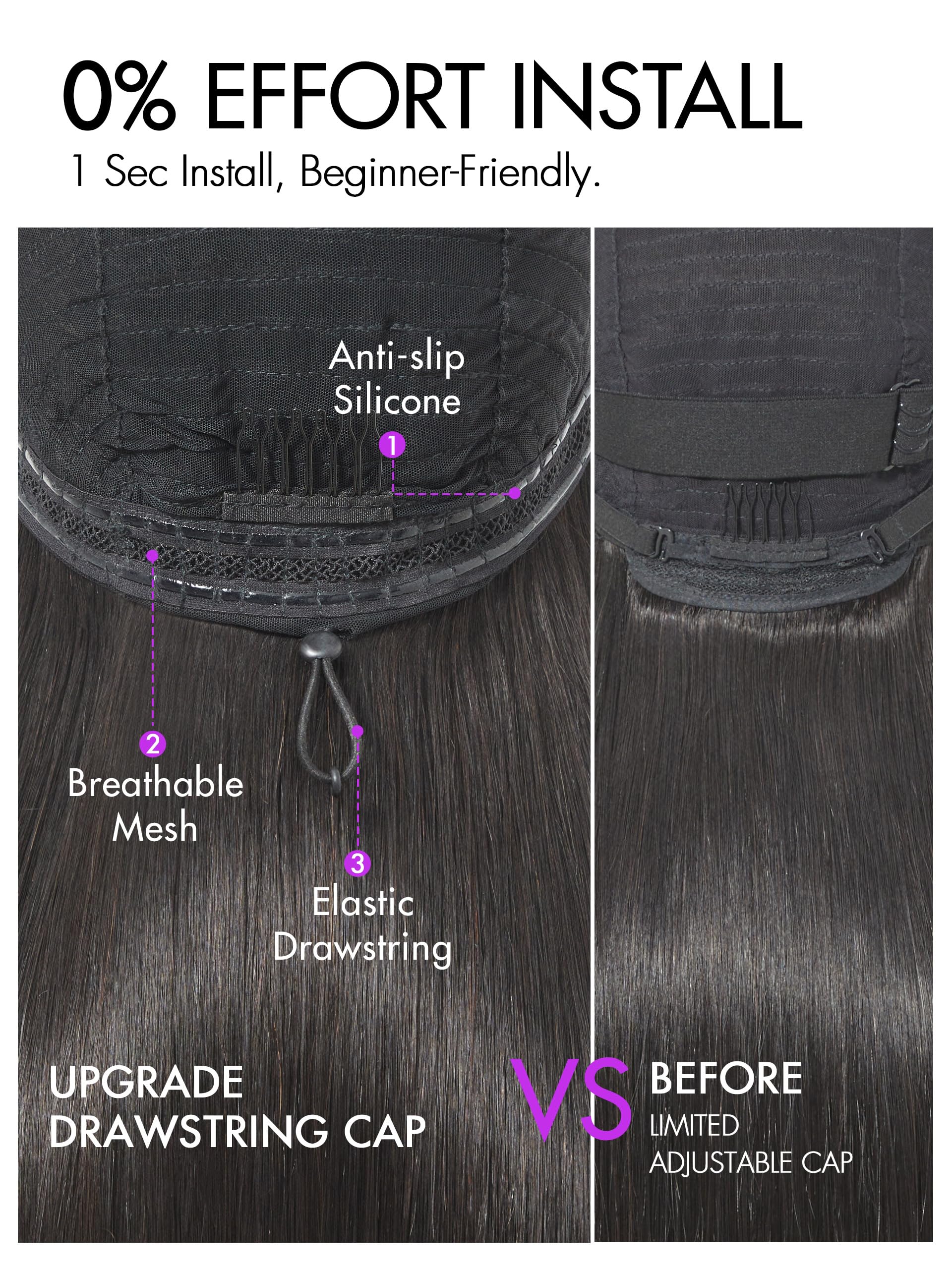 LUVME HAIR Pre-Cut Plucked Lace helps create a ready to wear natural hairline.