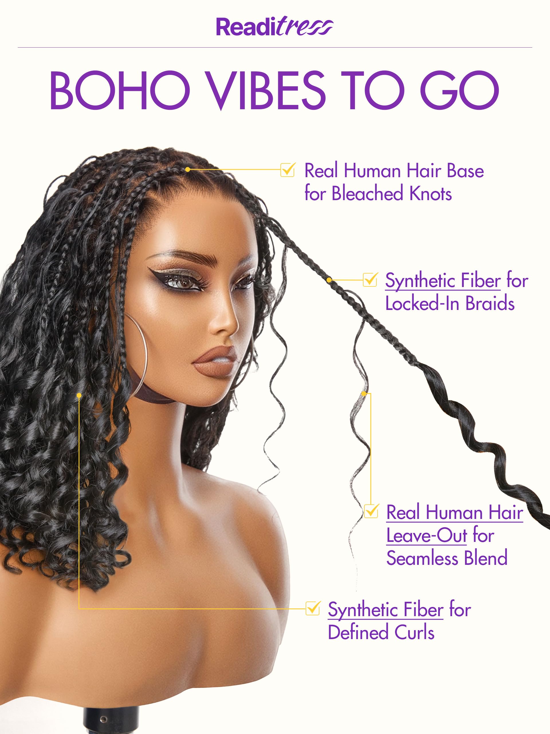 LUVME HAIR Readitress hand-tied braids move naturally with you.