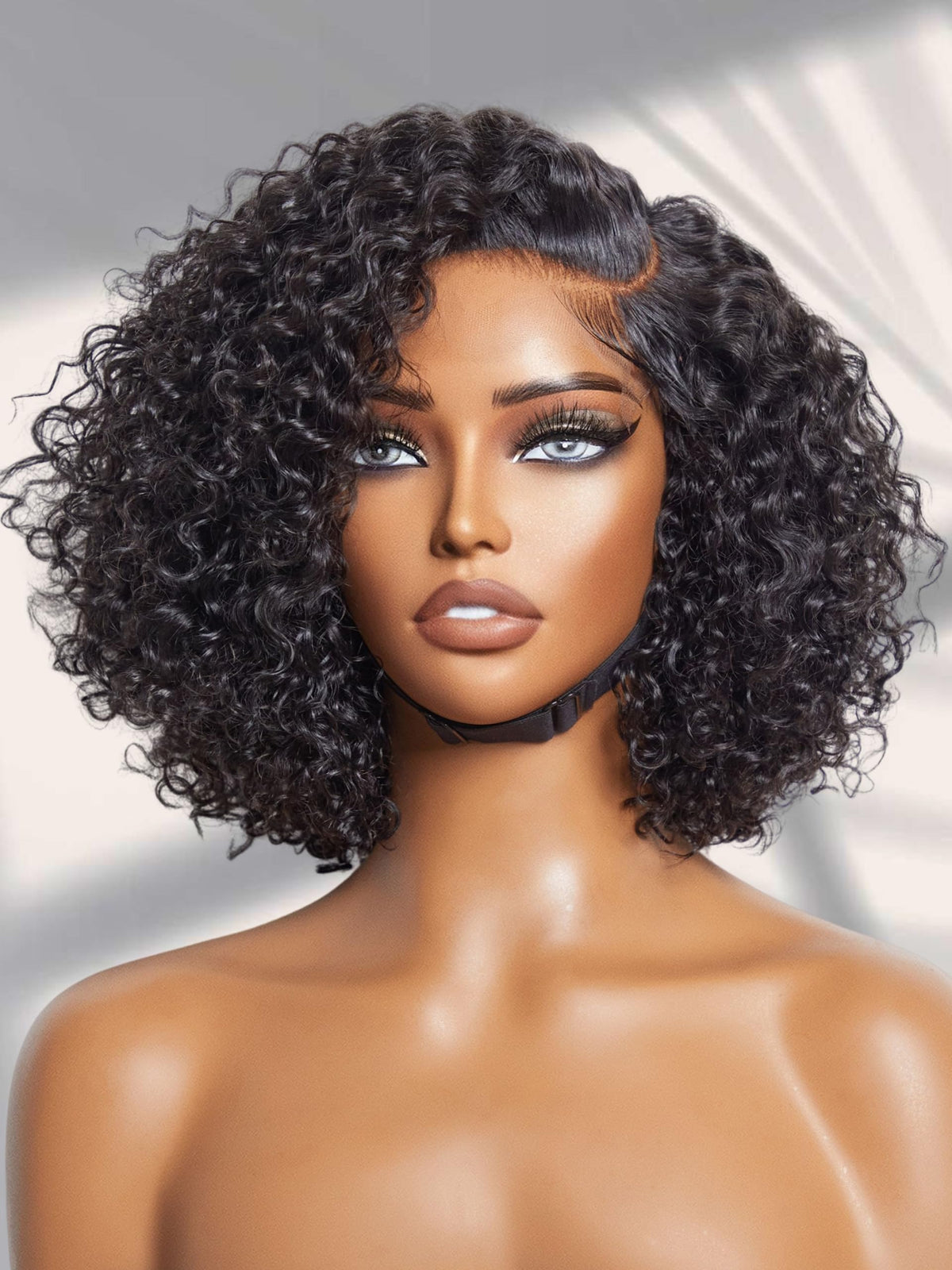 LUVME HAIR short curly wig 10-inch with HD lace for seamless scalp illusion.