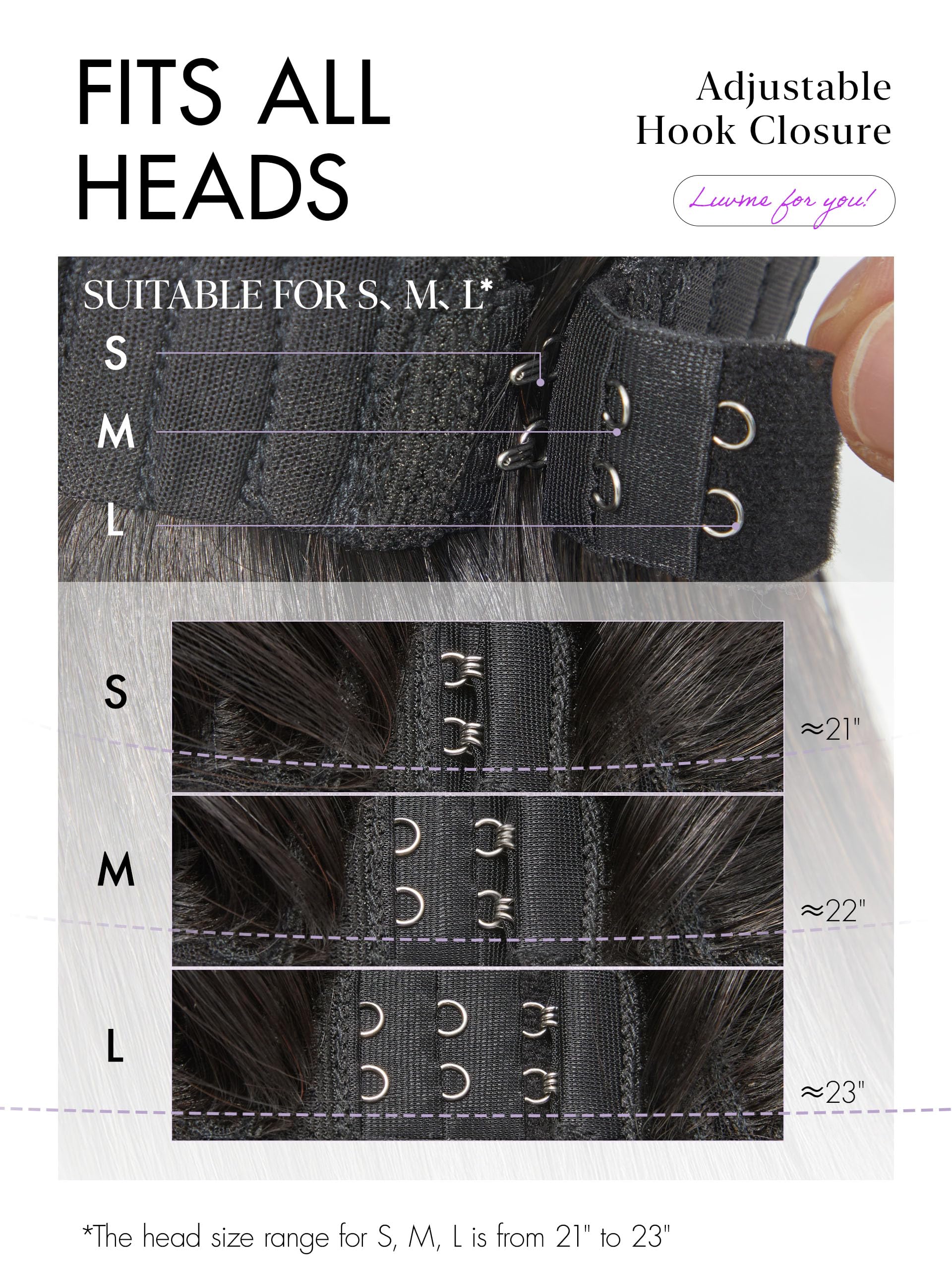 LUVME HAIR Virgin human hair body wave wig with natural look for daily wear.
