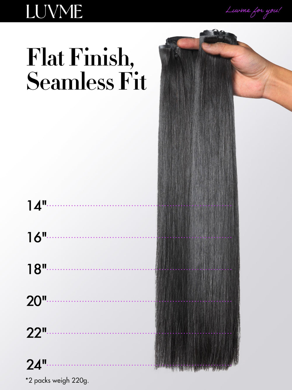 LUVME wedding-ready clip-ins for a polished, long-lasting look.