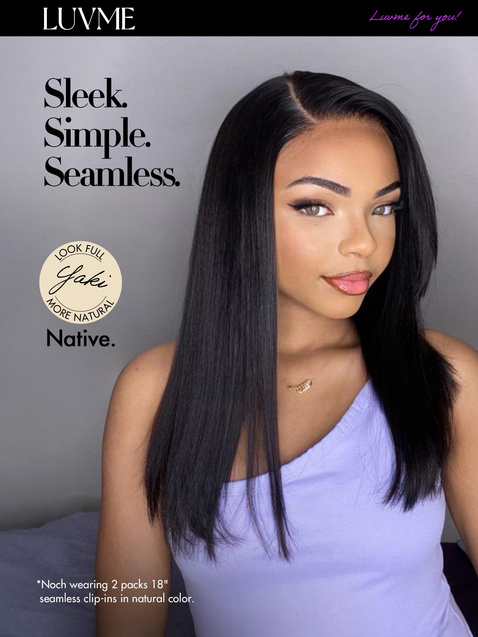 LUVME Yaki 110g seven-piece set, 16–24 inch options for natural fullness.