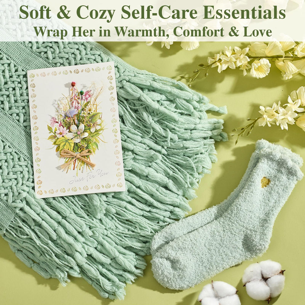 LUVTRACE cozy socks add soft warmth to downtime.