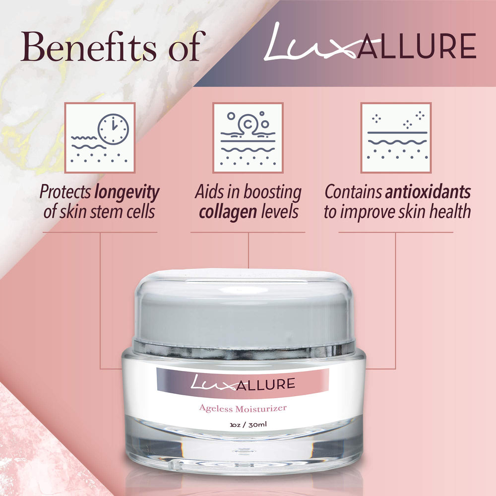 LUX Allure Ageless Moisturizer packaging box with brand styling