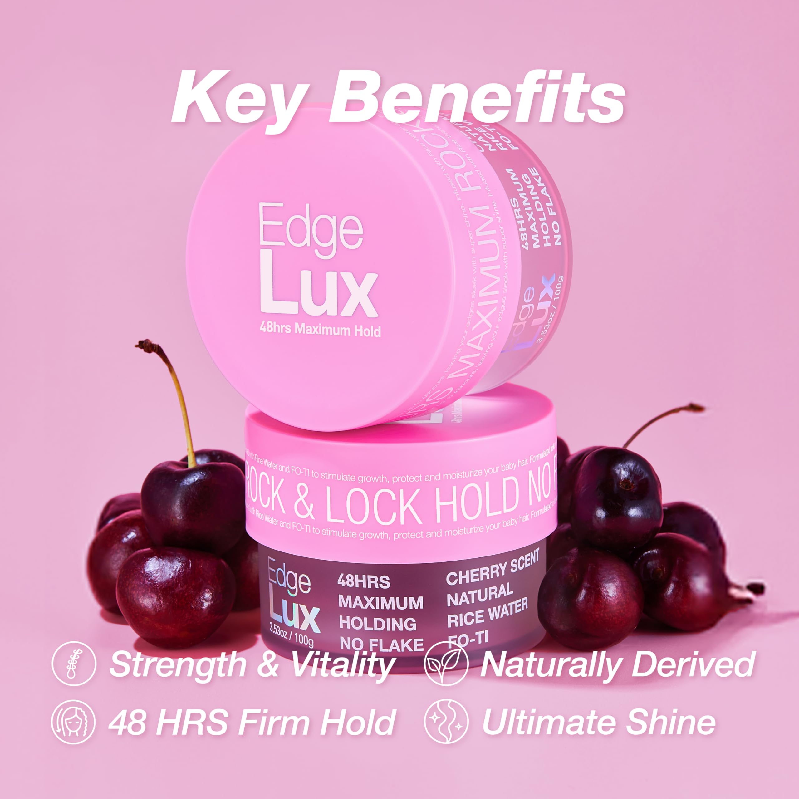 Lux Collection Edge Control Gel on edge brush, delivering non-flaking, smooth edge definition.