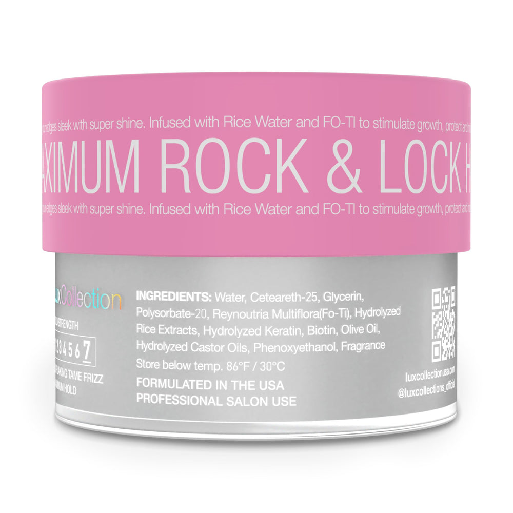 Lux Collection Edge Control Gel on model hair, showing polished, natural look.