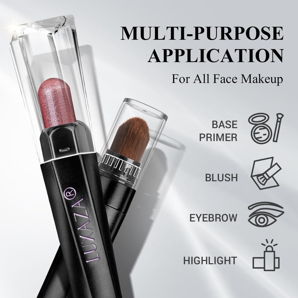 LUXAZA built-in blending brush on the opposite end for seamless edges.