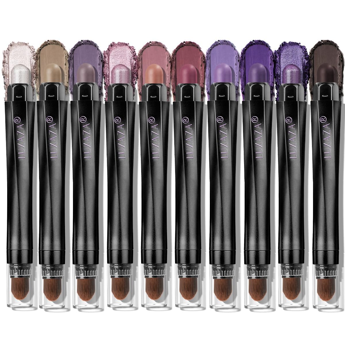 LUXAZA Eyeshadow Stick Set in purple collection for bold eye looks.